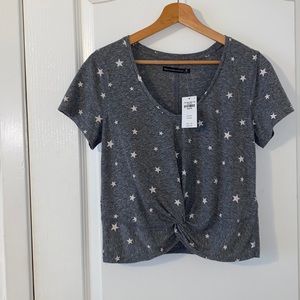 Grey Knotted White Star Shirt